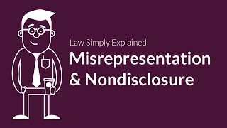 Misrepresentation and Nondisclosure  Contracts  Defenses amp Excuses [upl. by Akitahs]