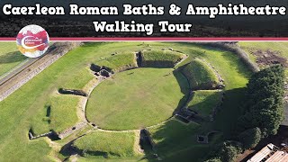 CAERLEON ROMAN BATHS amp AMPHITHEATRE WALES  Walking Tour  Pinned on Places [upl. by Stig]