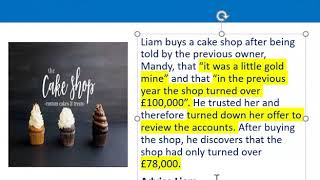 How to apply misrepresentation Liam cupcake scenario [upl. by Nicoli]