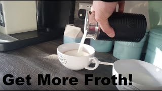 How to Get More Froth from Your Nespresso Coffee Aeroccino  Nespresso tips and help [upl. by Annauqahs]